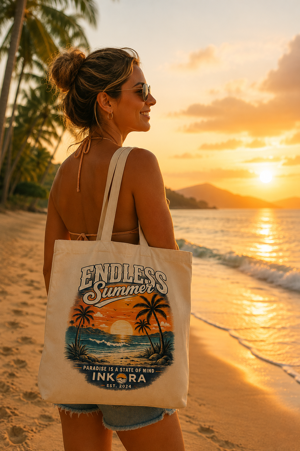 Endless Summer | Grand sac cabas en coton bio – INKORA