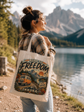 Tote Bag Freedom INKORA avec illustration Road to Freedom inspirée du voyage et de l'aventure