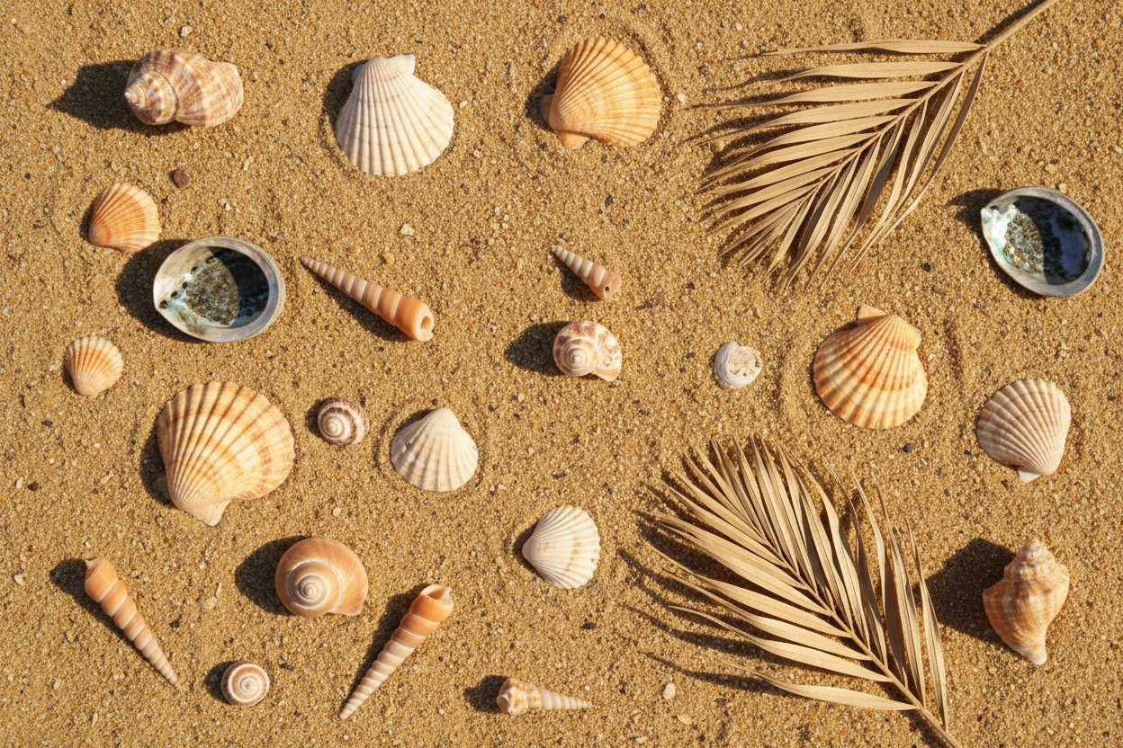 Fond sable et coquillages