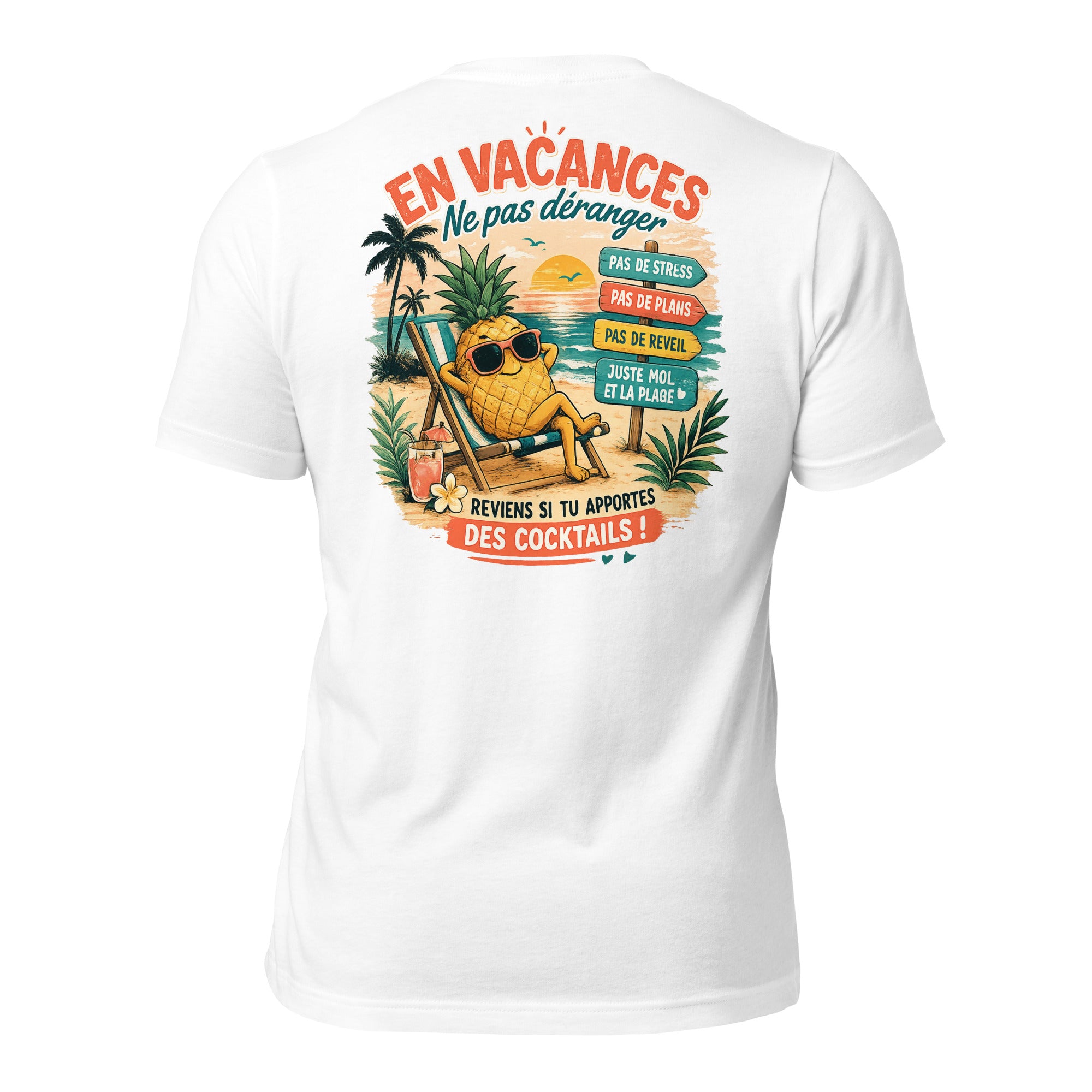 Dos du t-shirt humoristique INKORA En Vacances Ne Pas Déranger.